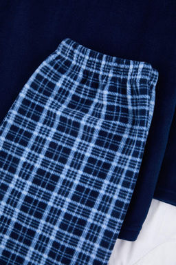 Lacivert Regular Ekose Polar Pijama Tak?m? TMNAW26PT00075 - Trendyolmilla фото 2