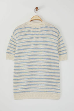 TRENDYOL MAN Limited Edition Ekru Regular Cizgili Dokulu Triko Polo Yaka T-shirt TMNSS25PO00007 - Trendyolmilla фото 6
