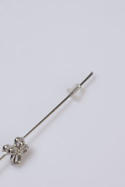 Серьга кафф «Бабочка», цвет белый в серебре