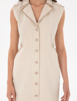 Ekru Slim Fit Jean Elbise - Pierre cardin фото 5