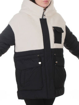7716 BLACK/WHITE Куртка зимняя женская (150 гр. синтепон)