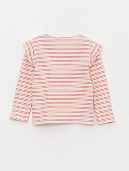 Bisiklet Yaka Uzun Kollu ?izgili K?z Bebek Ti??rt - Waikiki фото 2