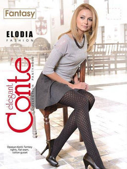 Колготки фантазийные CONTE ELODIA denim
