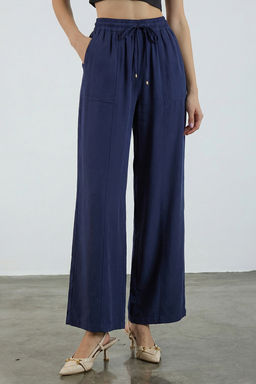 Bej Beli Lastikli Wide Leg/Genis Paca Pantolon TWOSS25PL00123 - Trendyolmilla фото 8