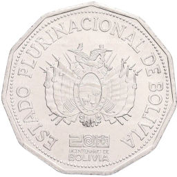 Монета 2 боливиано 2025 года Боливия 200 лет Независимости
