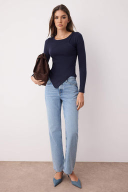 Lacivert Premium Iplik/Ozel Iplik Layer/Ic ice Gorunum Triko Body Kazak TWOAW26KZ00023 - Trendyolmilla фото 2