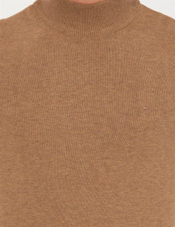 Camel Melanj Slim Fit Yar_m Bal_k__ Yaka Basic Triko Kazak - Pierre cardin фото 6