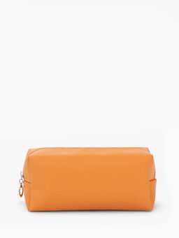 Косметичка женская ONE COLOR, на молнии, экокожа, бежевая