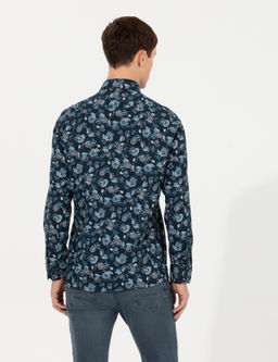 Lacivert Slim Fit Uzun Kollu G_mlek - Pierre cardin фото 5