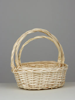 Корзина плетёная для хранения, ива, светлая, набор 3 шт.