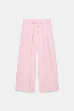 PANTAL?N CULOTTE RAYAS / Rosa / Blanco - Zara фото 8