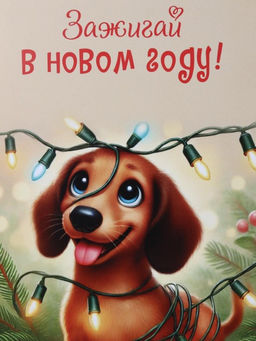 Скетчбук Зажигай в новом году! Такса, 14х20 см, плотность 100 гр