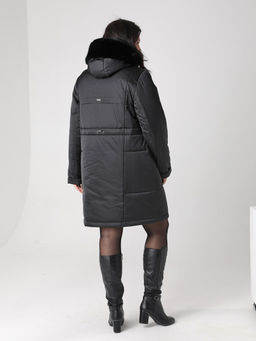 Еврозима! 24321 Пальто дем. черный - Dizzyway фото 4