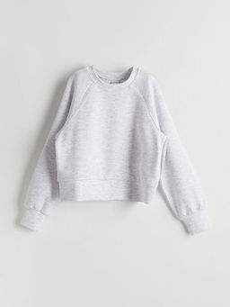 Bisiklet Yaka Bask?l? K?z ?ocuk Sweatshirt