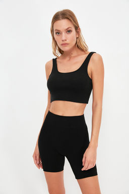 TRENDYOLMILLA Siyah Seamless/Dikissiz Orme Spor Sort/K?sa Tayt TWOSS21SR0707  фото 4