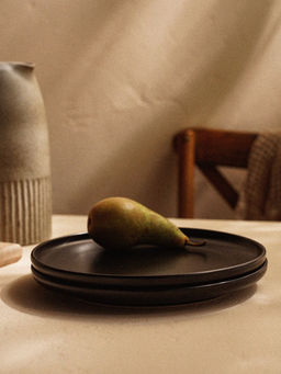 Тарелки SL Home «Дарк», d=25.5 см, фарфор, чёрные