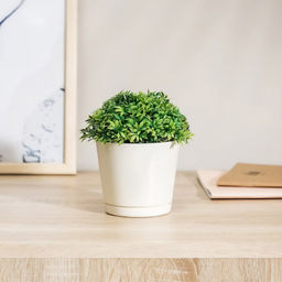 Oregano Горшок для цветов пластмассовый 0,75л, д12см, h11см, с прикорневым поливом, светло-бежевый (Россия) - Домашняя Мода фото 2