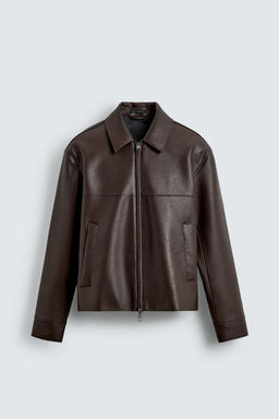 LEATHER EFFECT JACKET - Zara фото 8