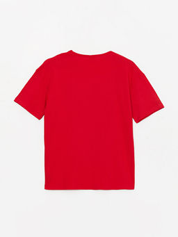 Bisiklet Yaka Atat?rk Bask?l? K?sa Kollu K?z ?ocuk Ti??rt