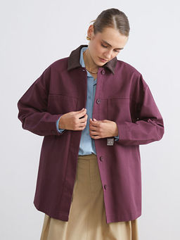 Kadife Yaka Oversize Kad?n Ceket