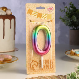 Цена за 3 шт. Свеча в торт «Цифра 0», 9 см