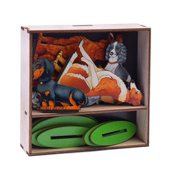 Игровой набор в коробке "Собаки охотничьи" (дерево)