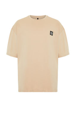 Bej Oversize Pusula Etiketli %100 Pamuklu T-Shirt TMNSS24TS00111 - Trendyolmilla фото 7