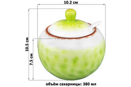 Сахарница 380 мл 10,2*10,2*10,5 см Кантри + ложка, зеленая - Elan gallery фото 2