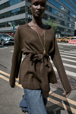 BELTED KNIT CARDIGAN - Zara фото 2