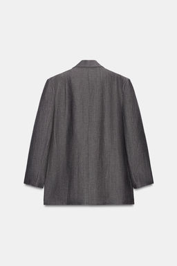 BLAZER RECTA CON LINO ZW COLLECTION / Gris - Zara фото 4