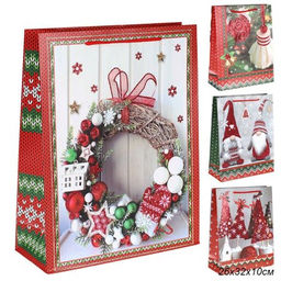 Цена за 12 шт. Пакет подарочный 26х32х10 / NG52 /уп 12/480/Новый год