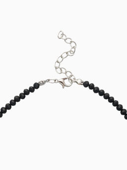 Чокер из бисера «Хрусталь», сердце, чёрный в серебре, 36 см + 5 см доп, цепочка