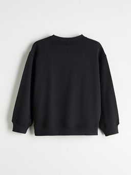 Y?lba?? Temal? Stitch Bask?l? K?z ?ocuk Sweatshirt