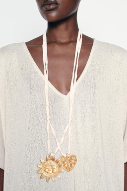 SUN AND HEART DOUBLE NECKLACE