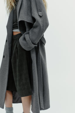 DOUBLE-BREASTED COAT WITH BELT AND LOOPS - Zara фото 3