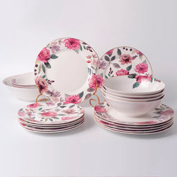 Набор столовый Jewel Пион, 19 предметов (нью бон) фарфор арт. ПС0034-03