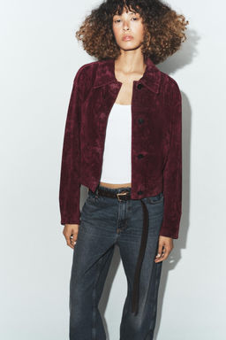 100% SUEDE LEATHER JACKET - Zara фото 11