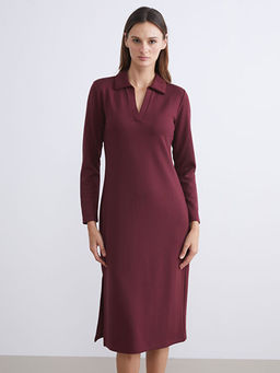 B?y?k Beden Polo Yaka Bodycon Elbise