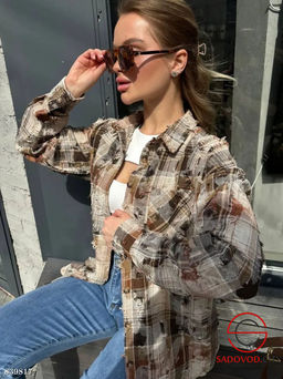 Рубашка женская в клетку - Bruno фото 2