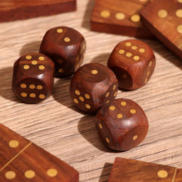 Игра настольная 2 в 1, домино, кубики, 25×7.5×5 см, дерево шишам