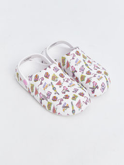 Bask?l? K?z ?ocuk Plaj Sandaleti