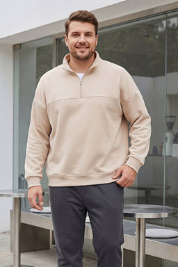Bej Oversize B_y_k Beden Sweatshirt TMNAW25AO00028