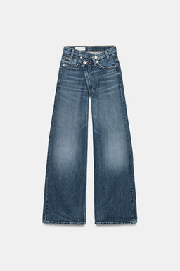 TRF WIDE-LEG CROSSED WAIST HIGH-WAIST JEANS - Zara фото 9