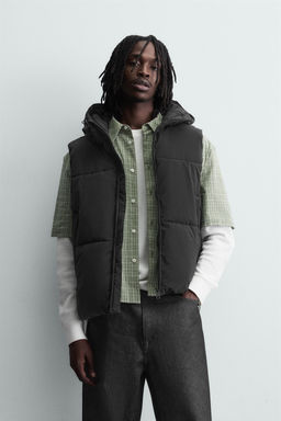 RUBBERISED PUFFER GILET