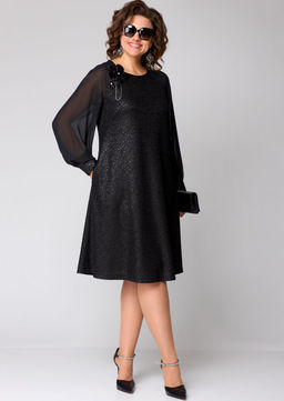 Платье EVA GRANT 7279В-Р черный+шифон