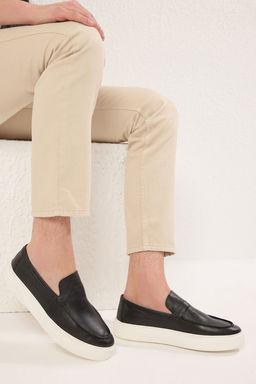 Trendyol Shoes Siyah Hakiki Deri Erkek Loafer Ayakkab? TAKSS25LA00014