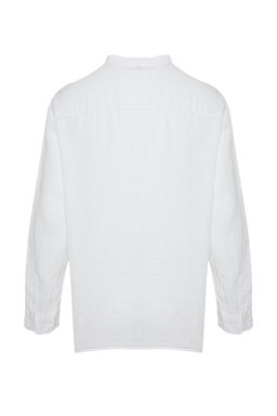 TRENDYOL MAN Kahverengi Regular Limited Edition %100 Keten Gomlek TMNSS24GO00057 - Trendyolmilla фото 8