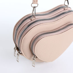 Сумка женская кросс-боди на молнии, в форме сердца, 20×5×16 см, бежевая