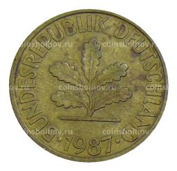 Монета 10 пфеннигов 1987 года G Германия