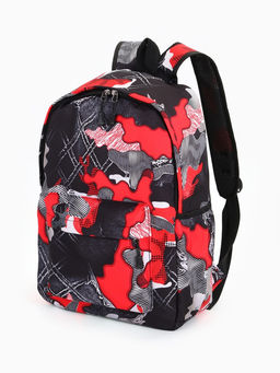 Рюкзак школьный на молнии, с карманами, с абстрактным принтом, размер 30?13?42 см, с принтом, чёрный
